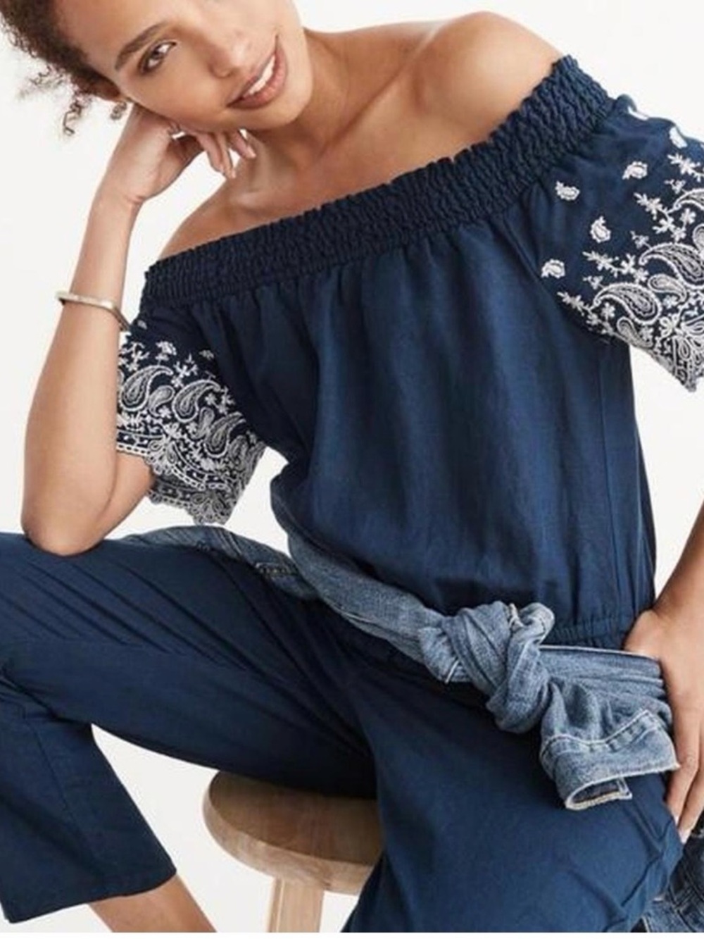 Abercrombie & Fitch Navy Blue Garment with Elastic Waistband Petite